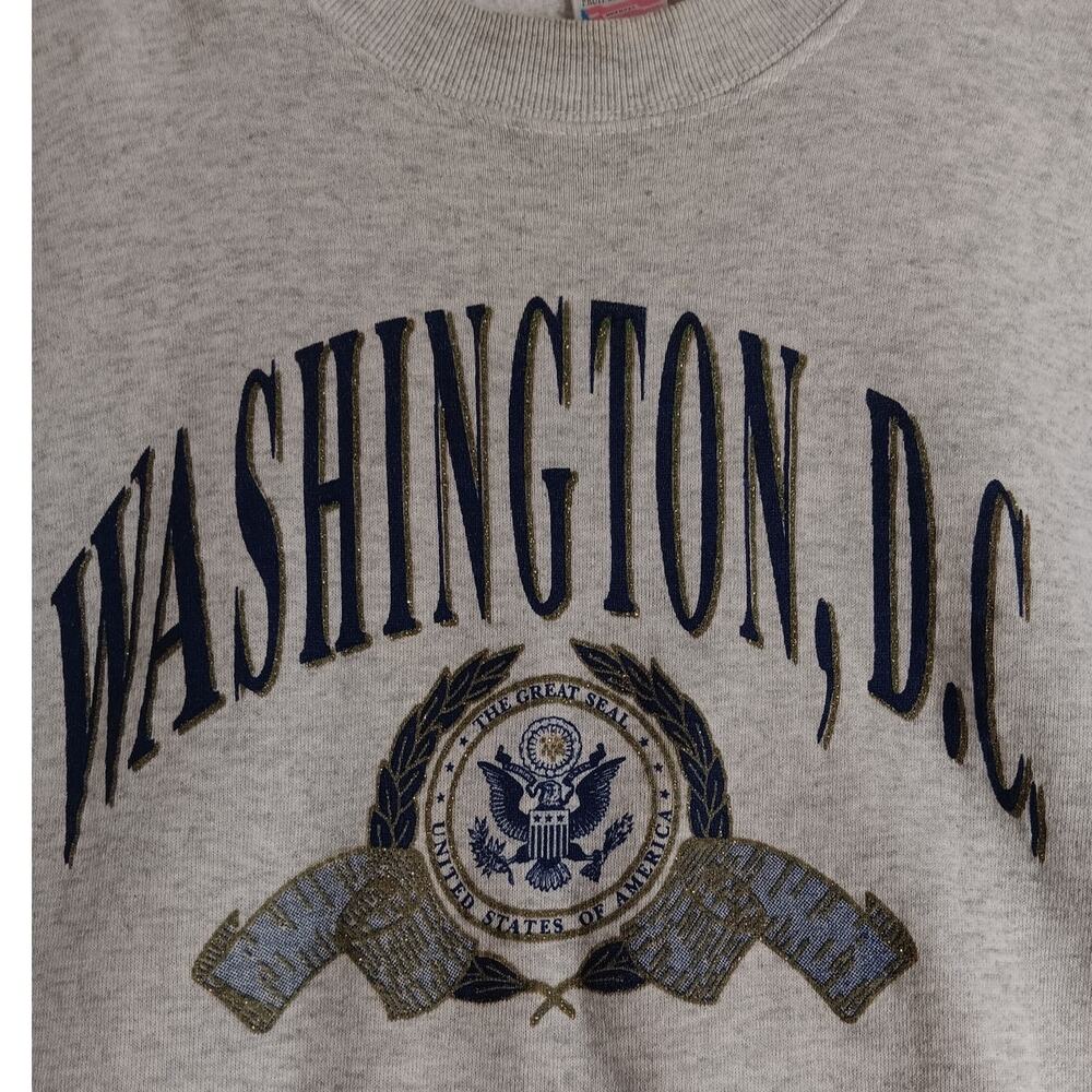 Vtg Fruit/Loom Sweat Shirt XL Gray Washington DC Crew USA - Picture 5 of 14